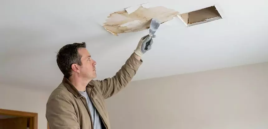 Ceiling Water Stain and Drywall Repair in New Century