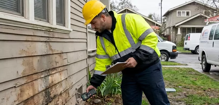 Water Damage Exterior Wall New Century