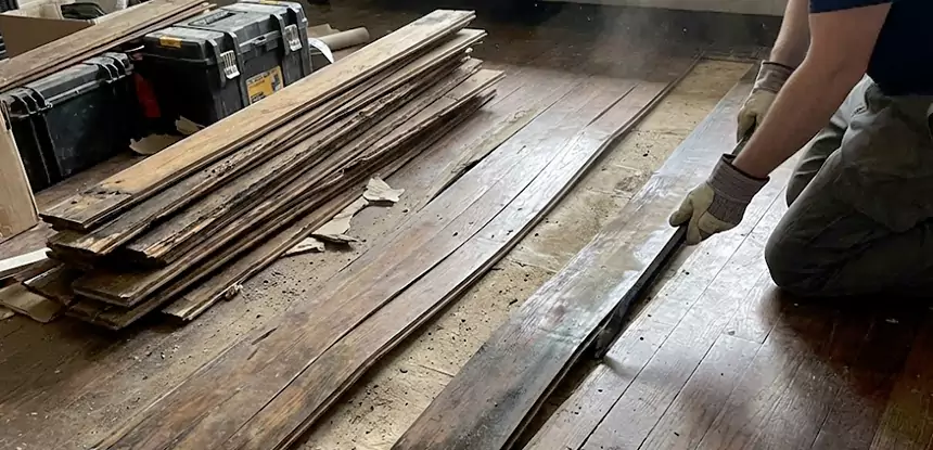 Wood Veneer Water Damage Repair New Century